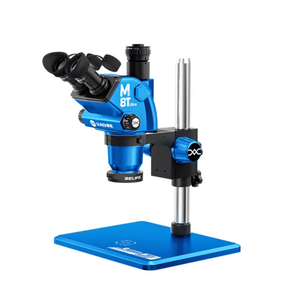 SUNSHINE M8T Ultra Trinocular Stereo Microscope Blue for Phone Motherboard Repair