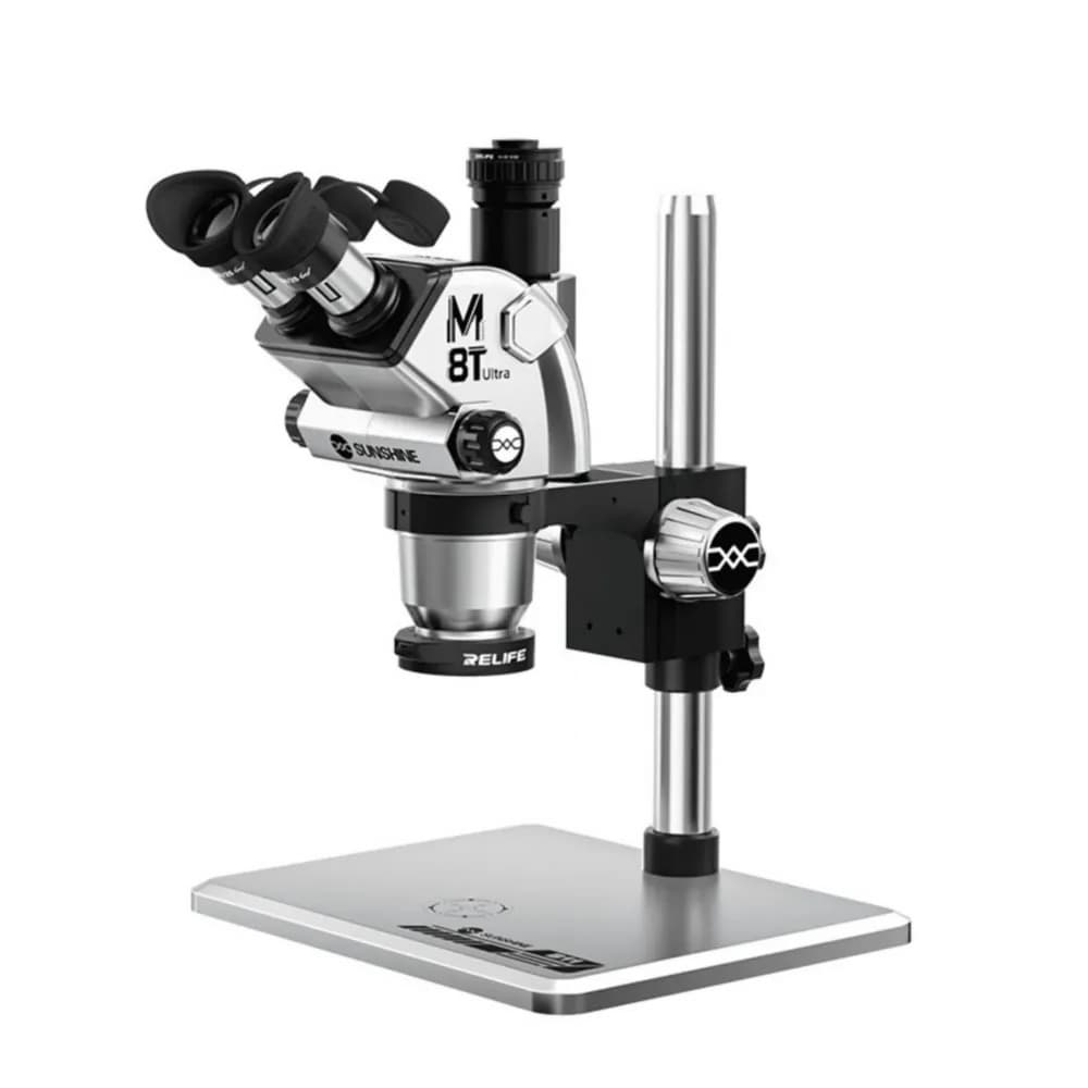 SUNSHINE M8T Ultra Trinocular Stereo Microscope Silver for Phone Motherboard Repair