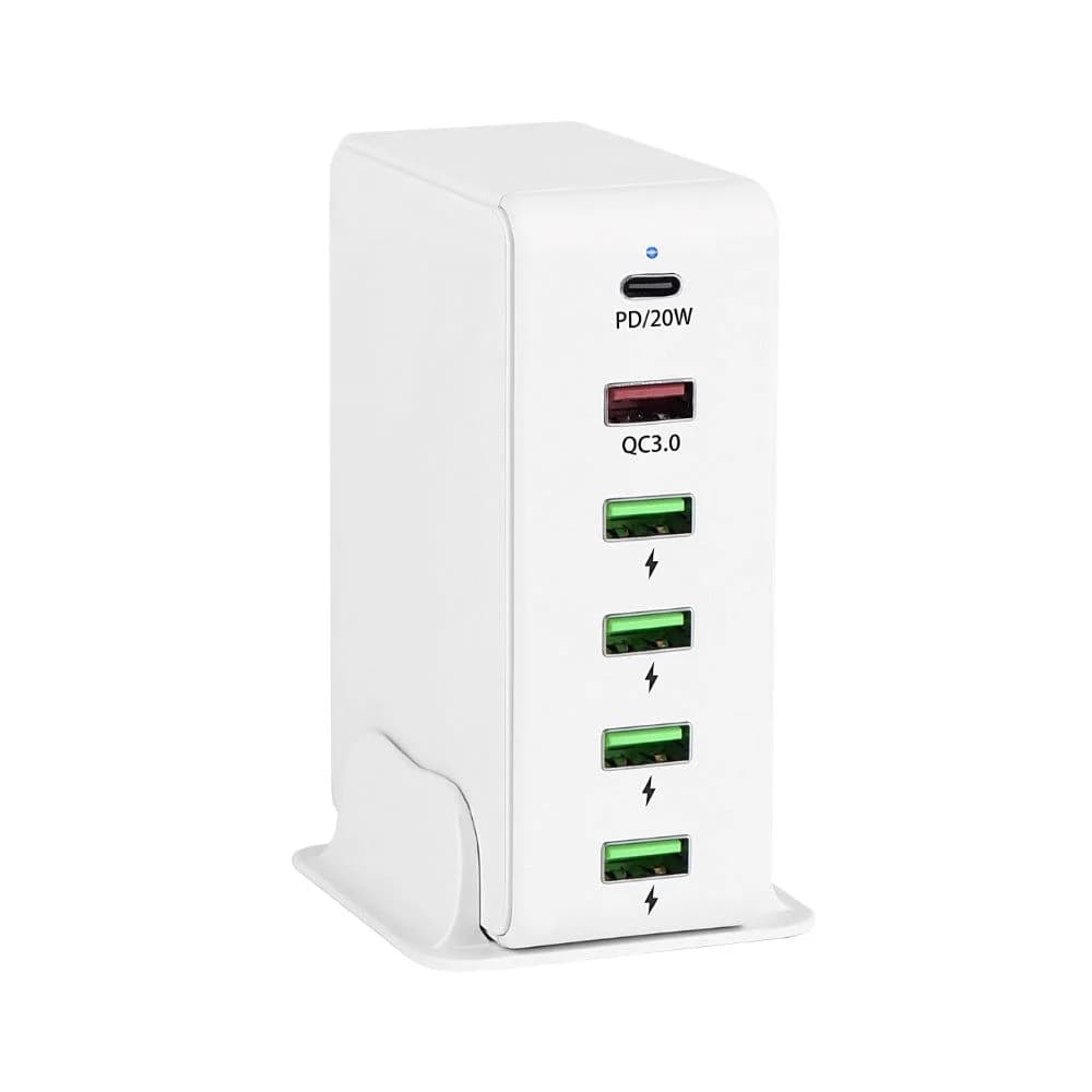 Multi-Ports 20W Fast PD QC 3.0 Charger, white