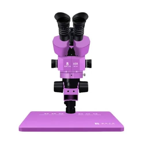 Luban LB-60X Professional Wet-Eye Stereo 60X HD Microscope for Cellphone Repair, purple